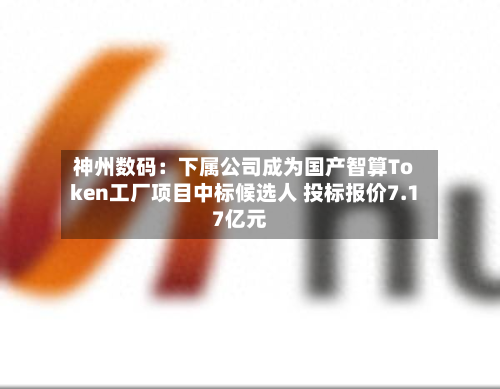 神州数码:下属公司成为国产智算Token工厂项目中标候选人 投标报价7.17亿元-第2张图片